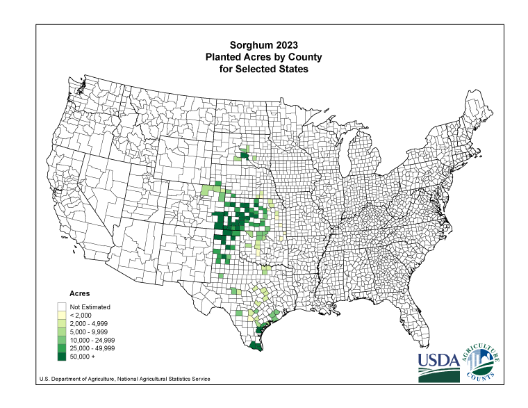 Sorghum: Planted Acreage by County