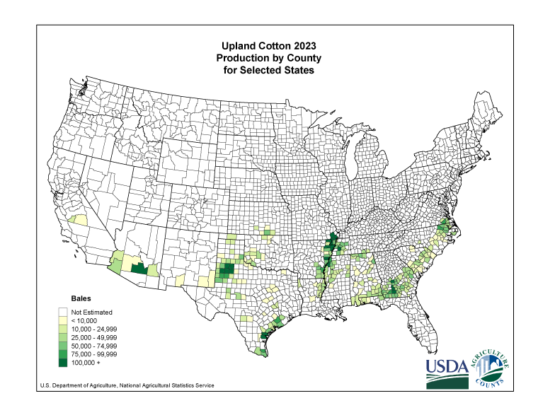 Upland Cotton: Production by County