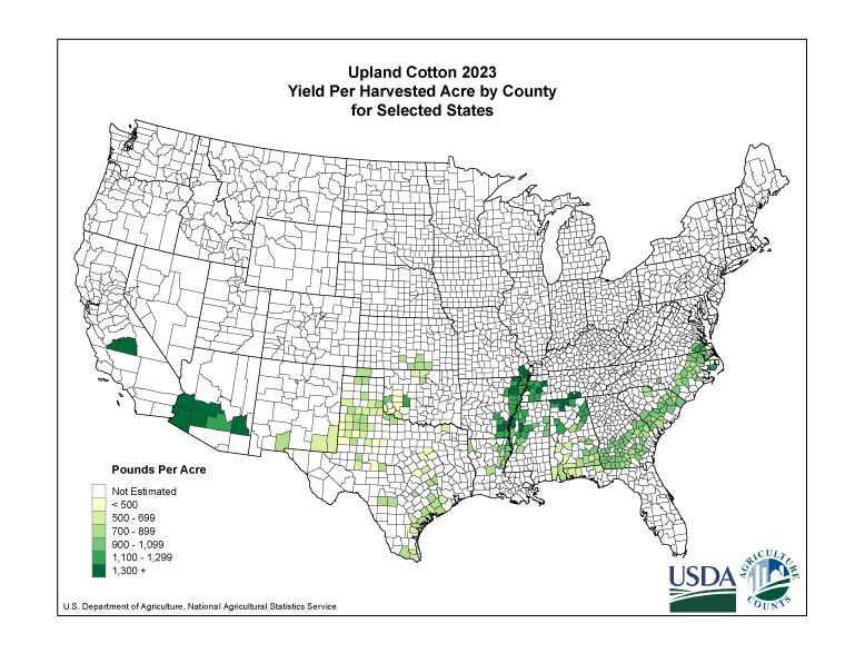 Upland Cotton: Production by County