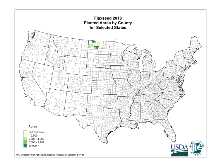 Flaxseed: Planted Acreage by County