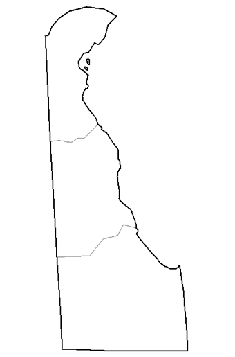 Image showing a county map of Delaware