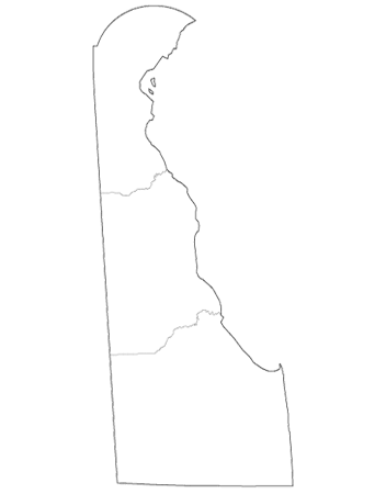 County outlines for DELAWARE