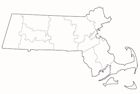 County outlines for MASSACHUSETTS