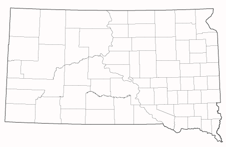 County outlines for SOUTH DAKOTA